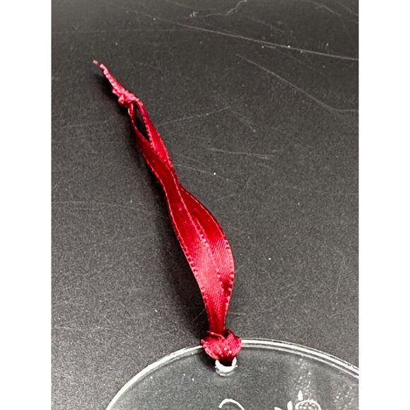 Vtg Avon glass Christmas ornament etched doves rough edges 1980s XMAS READ - Picture 3 of 16